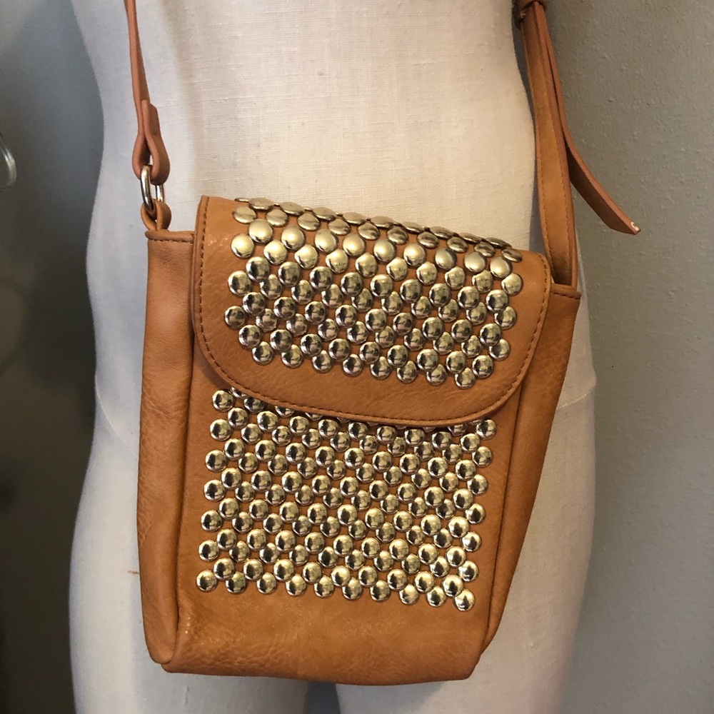 Colab crossbody tan studded bag